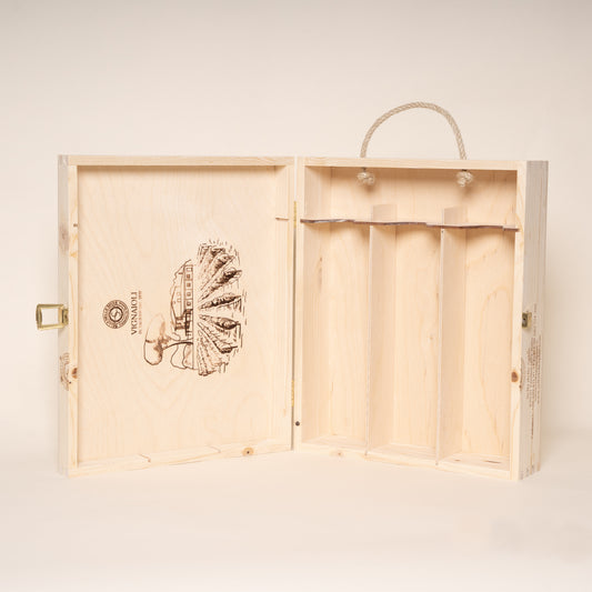 Confezione in legno 3 bottiglie VUOTO